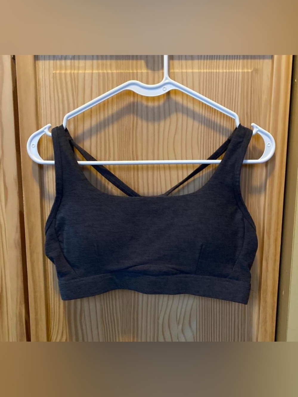 Athletic Works Charcoal Gray Cross-Back Sports Bralette